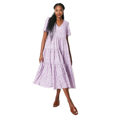 Front - Dorothy Perkins Womens/Ladies Ditsy Print V Neck Midi Dress