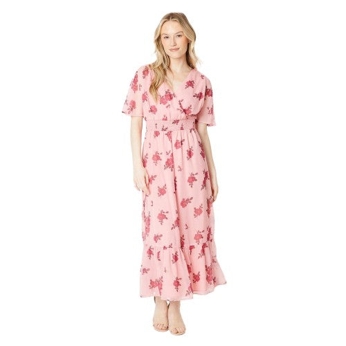 Front - Dorothy Perkins Womens/Ladies Floral Chiffon Shirred Waist Midi Dress