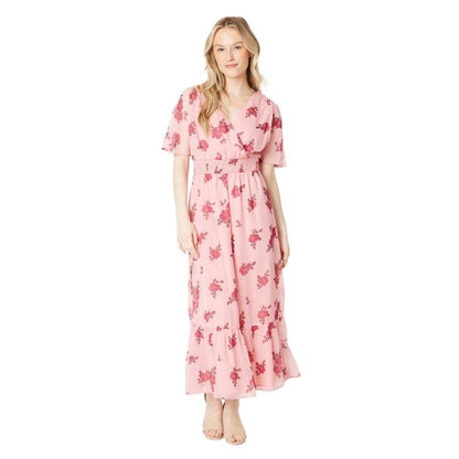 Front - Dorothy Perkins Womens/Ladies Floral Chiffon Shirred Waist Midi Dress