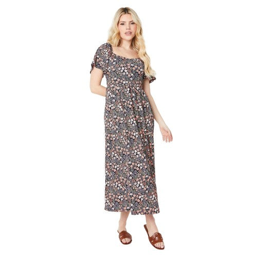 Front - Dorothy Perkins Womens/Ladies Ditsy Print Flutter Midi Dress