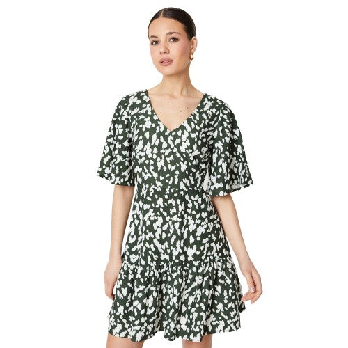 Front - Dorothy Perkins Womens/Ladies Abstract Tiered Frill Mini Dress