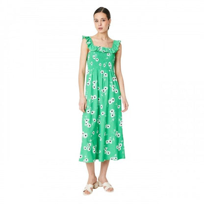 Front - Dorothy Perkins Womens/Ladies Floral Shirred Ruffle Midi Dress