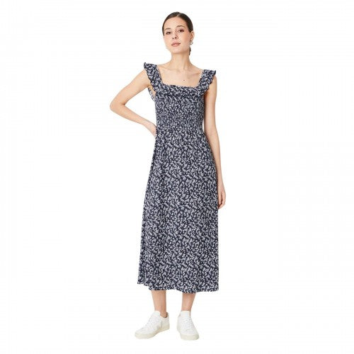 Front - Dorothy Perkins Womens/Ladies Ditsy Print Shirred Ruffle Midi Dress