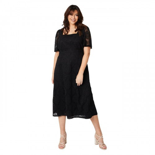 Front - Dorothy Perkins Womens/Ladies Lace Square Neck Plus Midi Dress