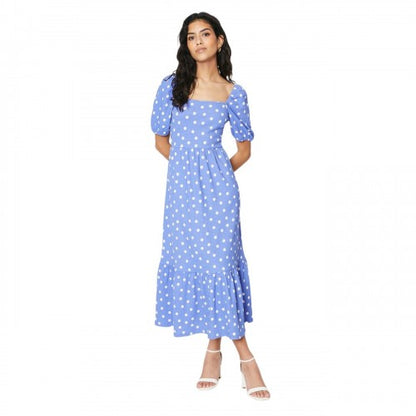 Front - Dorothy Perkins Womens/Ladies Spotted Square Neck Petite Midi Dress