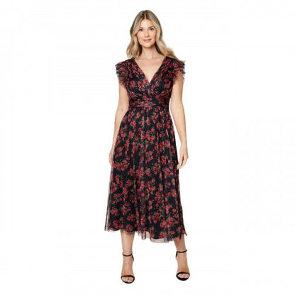 Front - Dorothy Perkins Womens/Ladies Floral Tulle Midi Dress