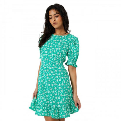 Front - Dorothy Perkins Womens/Ladies Floral Frill Hem Petite Mini Dress