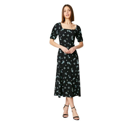 Front - Dorothy Perkins Womens/Ladies Floral Textured Tie Back Midi Dress
