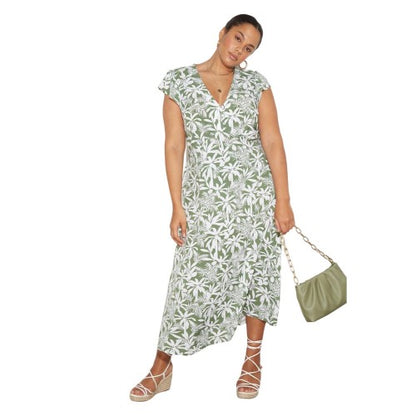 Front - Dorothy Perkins Womens/Ladies Safari Button Front Plus Ruffle Midi Dress