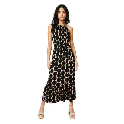 Front - Dorothy Perkins Womens/Ladies Spotted Halter Neck Petite Midi Dress