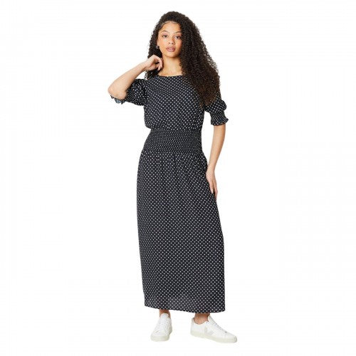 Front - Dorothy Perkins Womens/Ladies Spotted Shirred Waist Tall Midi Dress