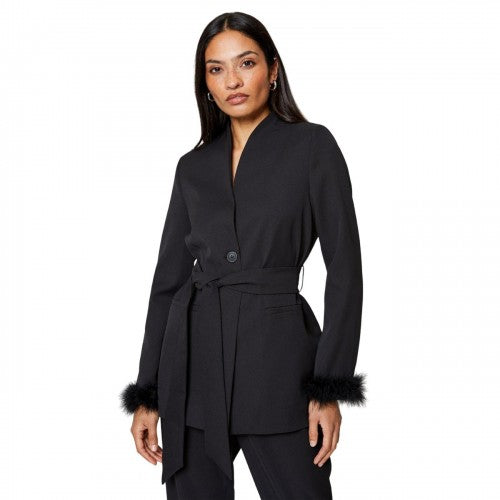Front - Dorothy Perkins Womens/Ladies Feather Cuff Blazer