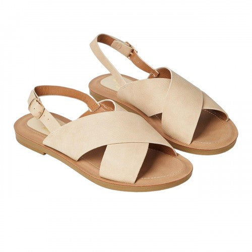 Front - Good For The Sole Womens/Ladies Madelyn Flat Crossover Strap Sandals