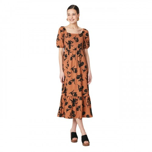 Front - Dorothy Perkins Womens/Ladies Floral Shirred Midi Dress