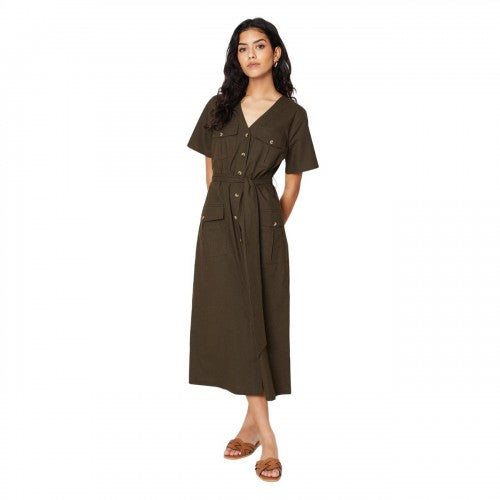 Front - Dorothy Perkins Womens/Ladies Utility Petite Midi Shirt Dress