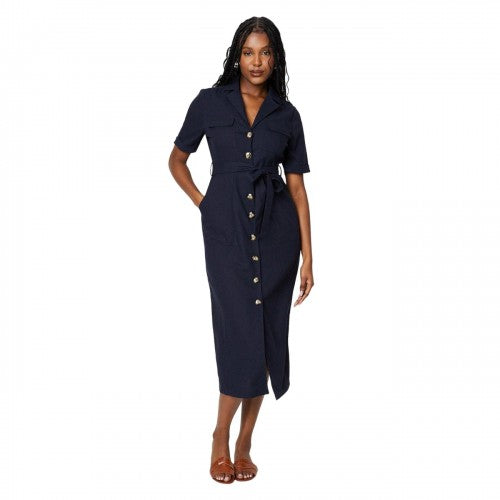 Front - Dorothy Perkins Womens/Ladies Utility Waist Tie Midi Shirt Dress