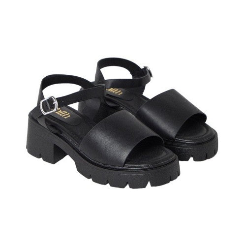 Front - Faith Womens/Ladies Melanie Faux Leather Cleated Chunky Heel Sandals