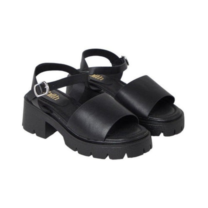 Front - Faith Womens/Ladies Melanie Faux Leather Cleated Chunky Heel Sandals