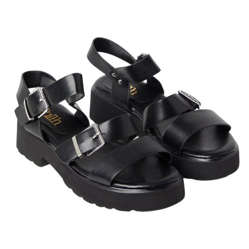 Front - Faith Womens/Ladies Mickey Triple Strap Chunky Heel Sandals