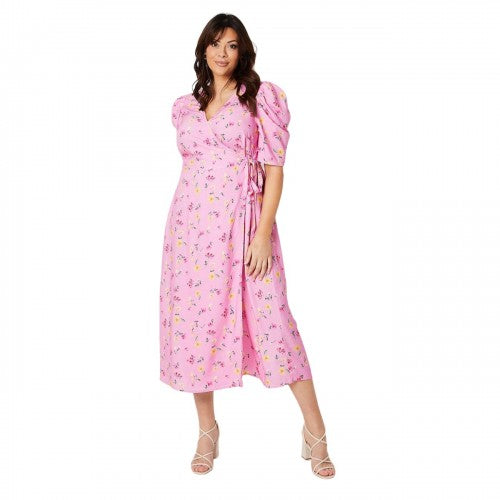 Front - Dorothy Perkins Womens/Ladies Ditsy Print Wrap Plus Midi Dress