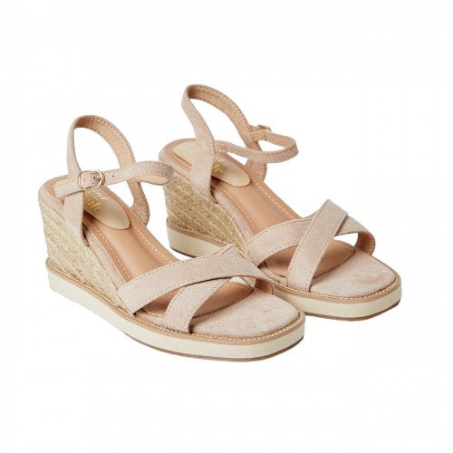 Front - Good For The Sole Womens/Ladies Raine Crossover Strap Wedge