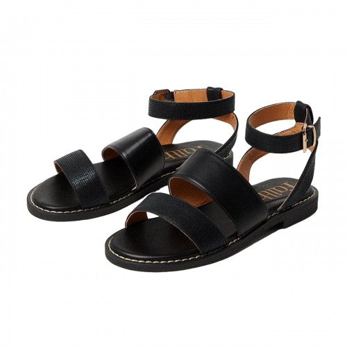 Front - Faith Womens/Ladies Makoko Double Band Flat Sandals