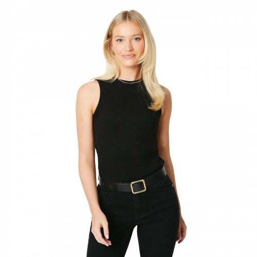 Front - Dorothy Perkins Womens/Ladies Ribbed Racer Vest Top