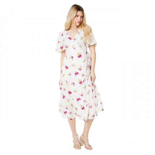 Front - Dorothy Perkins Womens/Ladies Floral Wrap Angel Sleeve Midi Dress