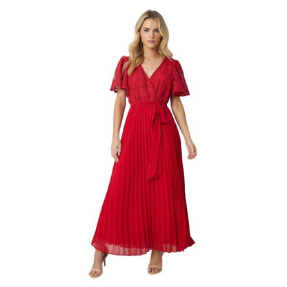 Front - Dorothy Perkins Womens/Ladies Lace Pleated Petite Maxi Dress