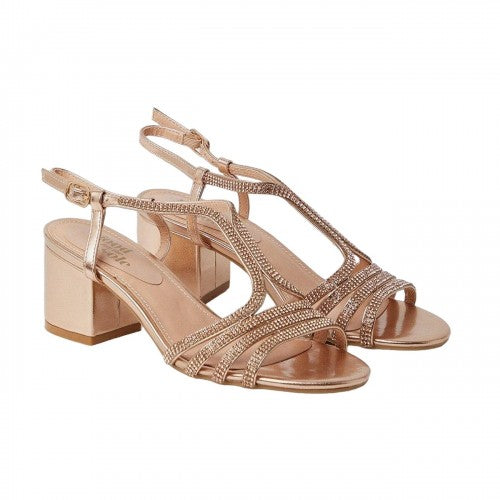 Front - Good For The Sole Womens/Ladies Ellie Diamante Medium Block Heel Sandals