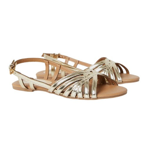 Front - Dorothy Perkins Womens/Ladies Lattice Sling Back Flat Sandals