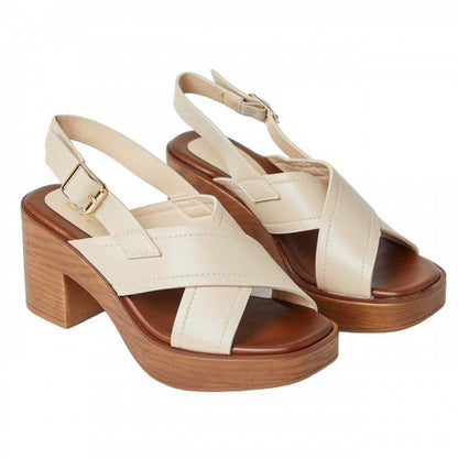 Front - Dorothy Perkins Womens/Ladies Sabine Wood Effect Crossover Strap Sandals