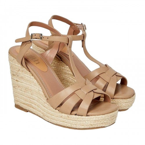 Front - Faith Womens/Ladies Hattie T-Bar High Wedge Wedge Sandals