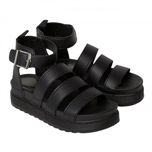 Front - Faith Womens/Ladies Honour Multi Strap Chunky Heel Wedge Sandals