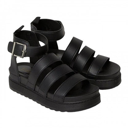 Front - Faith Womens/Ladies Honour Multi Strap Chunky Heel Wedge Sandals