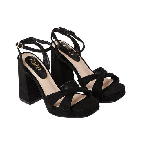 Front - Faith Womens/Ladies Cara Crossover Strap High Block Heel Sandals