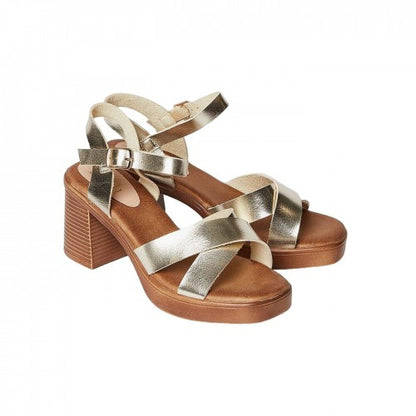 Front - Faith Womens/Ladies Christen Crossover Strap Block Heel Sandals