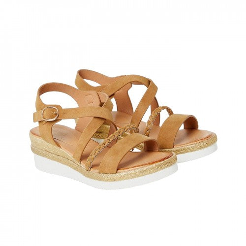 Front - Good For The Sole Womens/Ladies Archie Plaited Wedge Sandals
