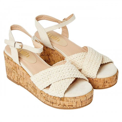 Front - Good For The Sole Womens/Ladies Andreia Crossover Strap Wedge Sandals