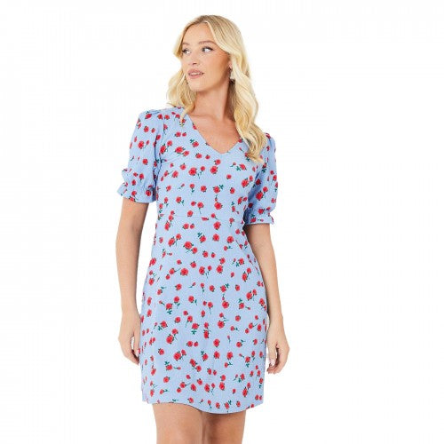 Front - Dorothy Perkins Womens/Ladies Rose V Neck Short-Sleeved Mini Dress