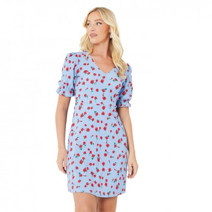 Front - Dorothy Perkins Womens/Ladies Rose V Neck Short-Sleeved Mini Dress