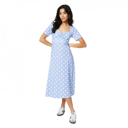 Front - Dorothy Perkins Womens/Ladies Ruched Front Petite Midi Dress