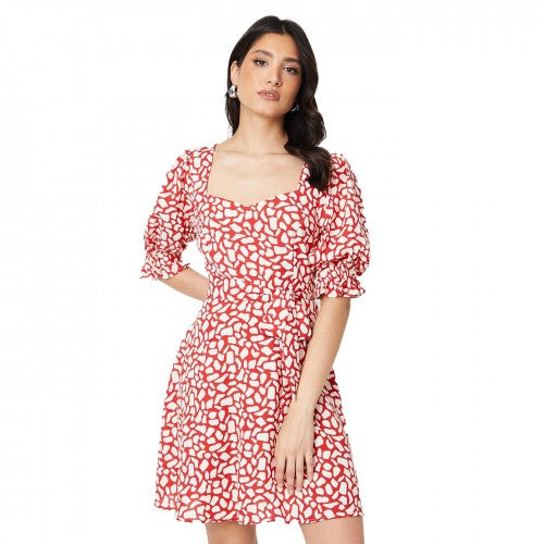 Front - Dorothy Perkins Womens/Ladies Abstract Sweetheart Puffed Mini Dress