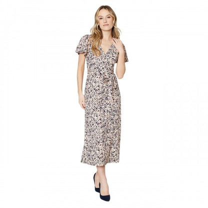 Front - Dorothy Perkins Womens/Ladies Abstract Wrap Flutter Midi Dress