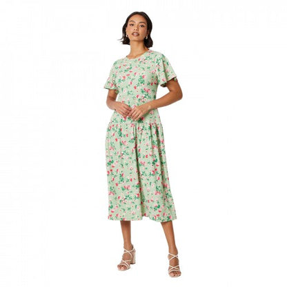Front - Dorothy Perkins Womens/Ladies Floral Tie Back Angel Sleeve Midi Dress
