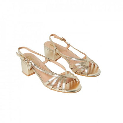 Front - Good For The Sole Womens/Ladies Candy Lattice Sling Back Medium Block Heel Sandals