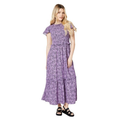 Front - Dorothy Perkins Womens/Ladies Animal Print Shirred Midi Dress