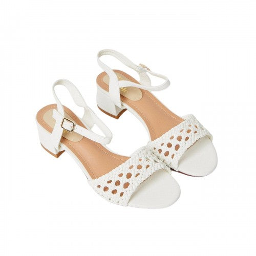 Front - Good For The Sole Womens/Ladies Esther Crochet Low Block Heel Sandals
