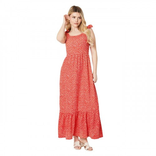 Front - Dorothy Perkins Womens/Ladies Floral Tiered Tie Sleeves Midi Dress