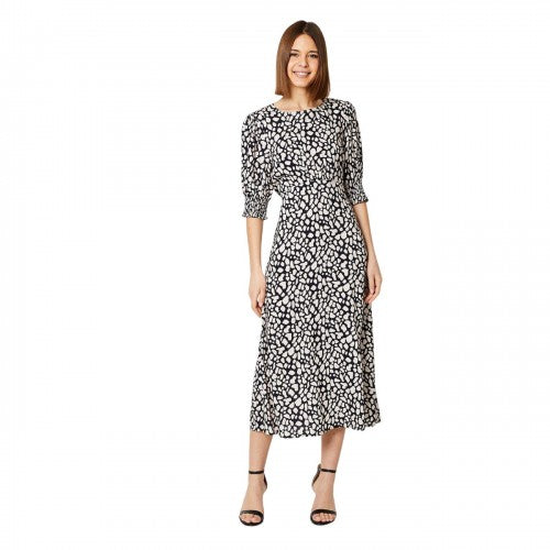 Front - Dorothy Perkins Womens/Ladies Abstract Shirred Cuff Midi Dress